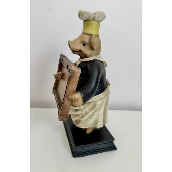 9” French Chef Baker Pig Magnetic Menu Board Sign Vintage Decor Pastry Italian - Picture 6 of 11